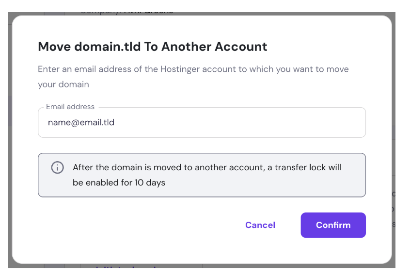 Hostinger domain: confirm domain