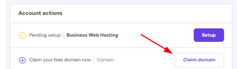 Hostinger domain: claim domain